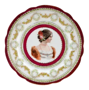 Porcelain Plate. Portrait of "Juliet". 19th C. Austria