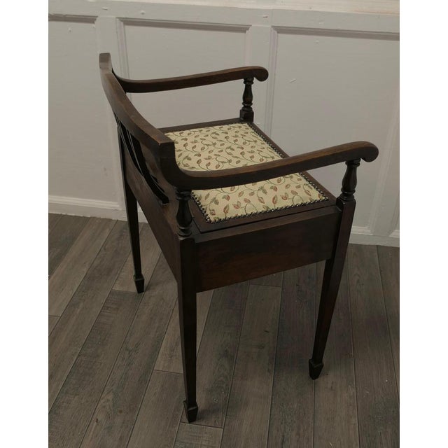 Edwardian Upholstered Piano Stool, 1900s For Sale - Image 9 of 12
