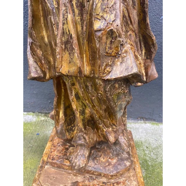 18th Century Italian Giltwood Figure For Sale - Image 9 of 13