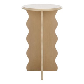 Lilith Wavy Accent Table in Natural For Sale