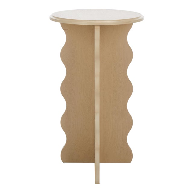 Lilith Wavy Accent Table in Natural For Sale