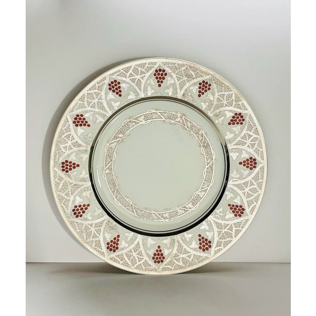 Art Nouveau Late 19th Century Wedgwood Grape Scrollwork Plates- a Pair For Sale - Image 3 of 7