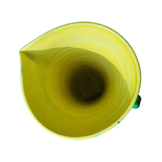 1960s 1960s Poterie d'Accolay Emerald Green Ceramic Pitcher Vase For Sale - Image 5 of 9