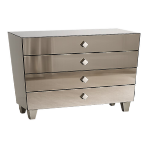 Contemporary Bronze Smoked Mirrored Four-Drawer Chest