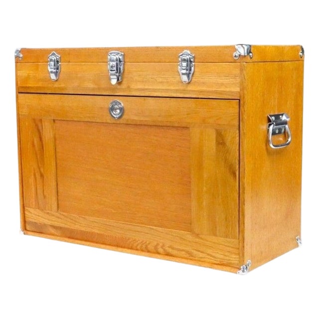 Vintage Oak 14 Drawer Machinist Chest C1960 For Sale
