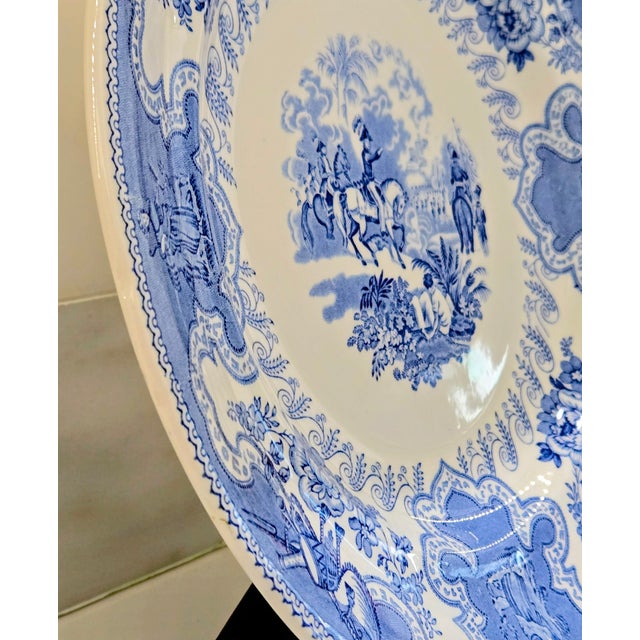 1970s Texian Campaigne Staffordshire Blue Plate by Mottahedeh – Dallas County Heritage Society Authorized Reproduction For Sale In Dallas - Image 6 of 10