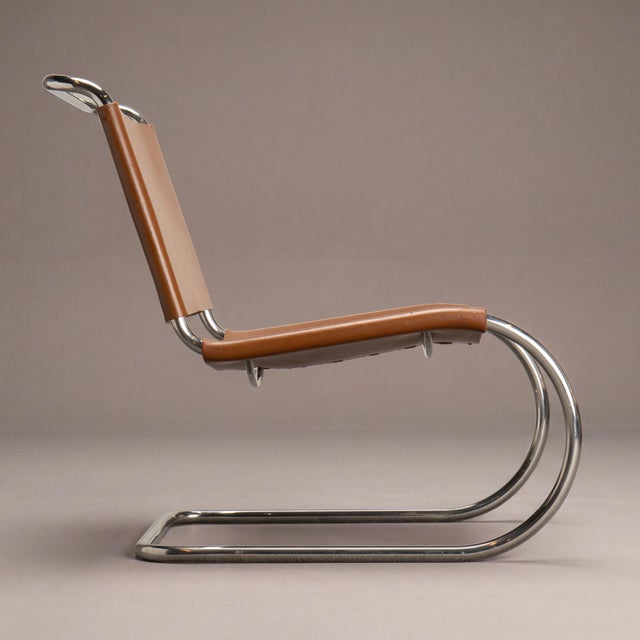 1960s Rare Knoll Mr30/5 Lounge Chairs in Leather by Mies Van Der Rohe for Knoll, Pair, Attributed For Sale - Image 5 of 12