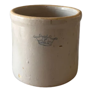 Vintage Robison Ransbottom 2 Gallon Stoneware Blue Crown Crock
