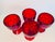 Viking Glass Company Vintage 1960s Red Cubist Glass Water Stems, Set of 4 For Sale - Image 4 of 9