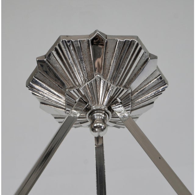 1930s French Art Deco Pendant Light by Pierre Maynadier 1930 France For Sale - Image 5 of 8
