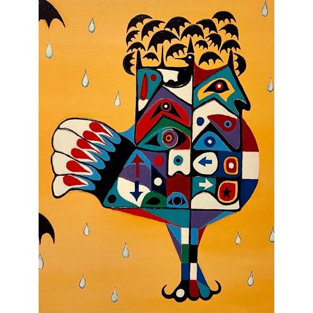 Overall 21 X 27 image is 17.25 X 23.5 This is a mixed media print on canvas by beloved comedian and artist Jonathan...