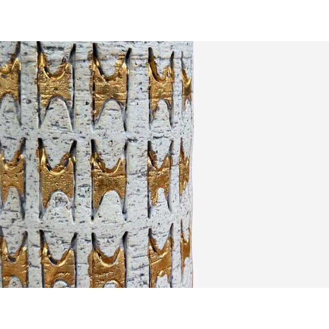 1960s Bitossi, Table Lamp, Chamotte Clay, Gold Leaf, Italy, 1960s For Sale - Image 5 of 9