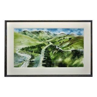 Ronald Maddox, Landscape Pattern, Glen Lyon, Scotland, 1980, Watercolor For Sale