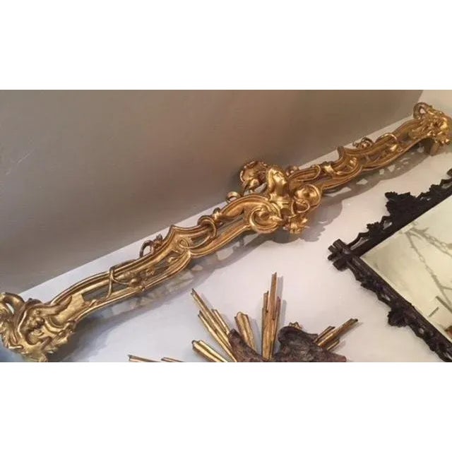 Art Nouveau Pair of Carved and Gilded Valances From an Austrian Castle 19th Century Napoleon Louis XV For Sale - Image 3 of 8