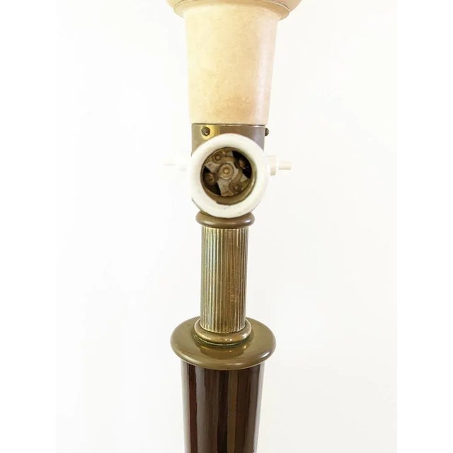 Metal Italian Purple Wood and Brass Floor Lamp from Arredoluce, 1940s For Sale - Image 7 of 17