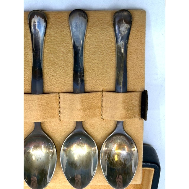 Silver Early 20th Century Boxed Bulgari Rosenthal Eccentrica Eccentria Sterling Silver Spoons - Set of 6 For Sale - Image 8 of 13