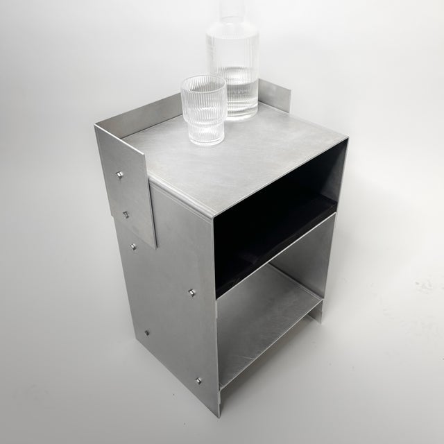 Blackwood Side Table in Matted Aluminium by Case Studios For Sale - Image 10 of 11