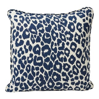 Schumacher Iconic Leopard 20" Pillow in Ink For Sale
