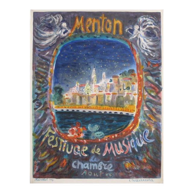 1966 Original French Poster - Chamber Music Festival, Menton For Sale