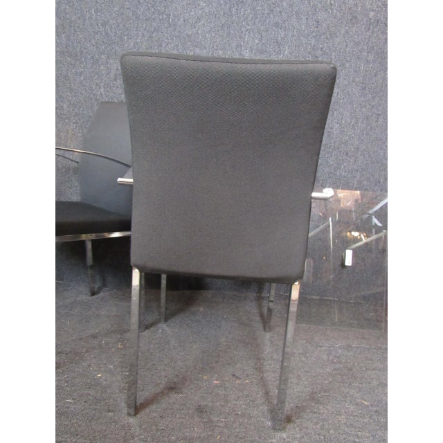 Dark Gray Mid 20th Century Italian Upholstered Dining Chairs - 6 Pieces For Sale - Image 8 of 8
