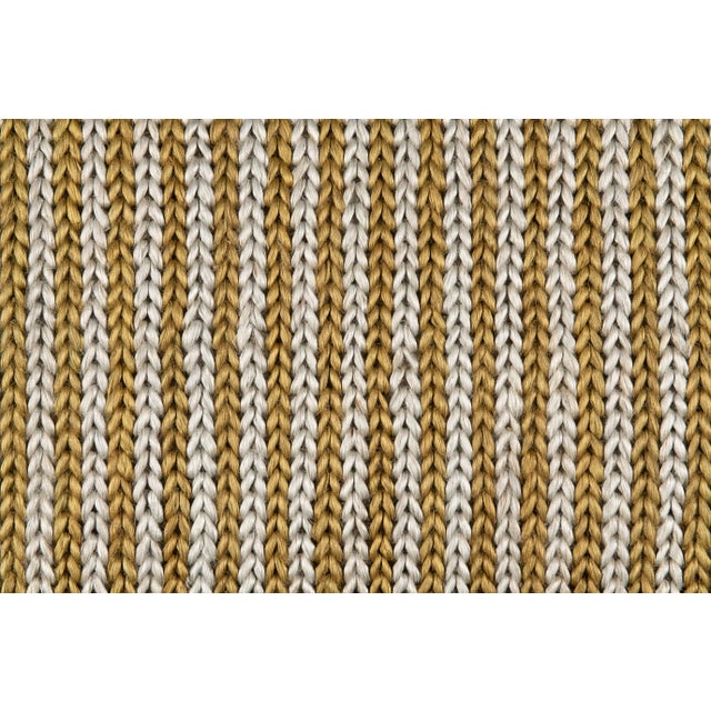 Transitional Part & Parcel Goods Jute Braid Rug, 9'x12', Olive and Sky Blue Stripe For Sale - Image 3 of 4