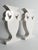 Ceramic Vintage Flattened White Ceramic Urn Vases, 1980s, Set of 2 For Sale - Image 7 of 14