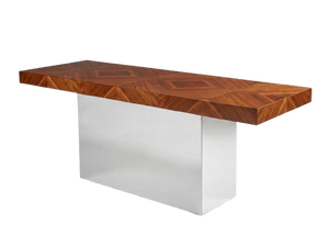 1970s Milo Baughman for Thayer Coggin Rosewood & Chrome Console Table Restored