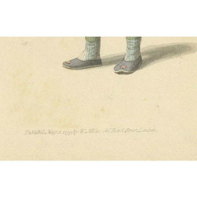 Title: "canton fur trader: a vibrant 1799 glimpse into china's commerce" : this detailed print, labeled as plate 43 from...