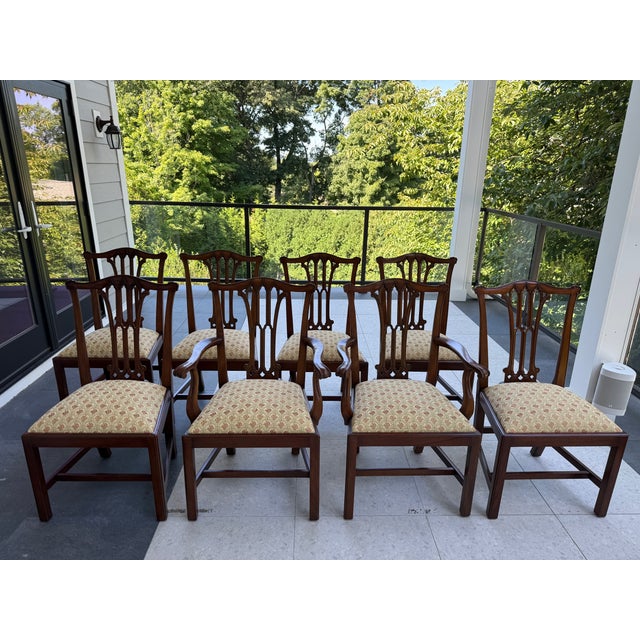 Ivory Set of 8 Mahogany Chippendale Dining Chairs — Anthony Hay Design For Sale - Image 8 of 8