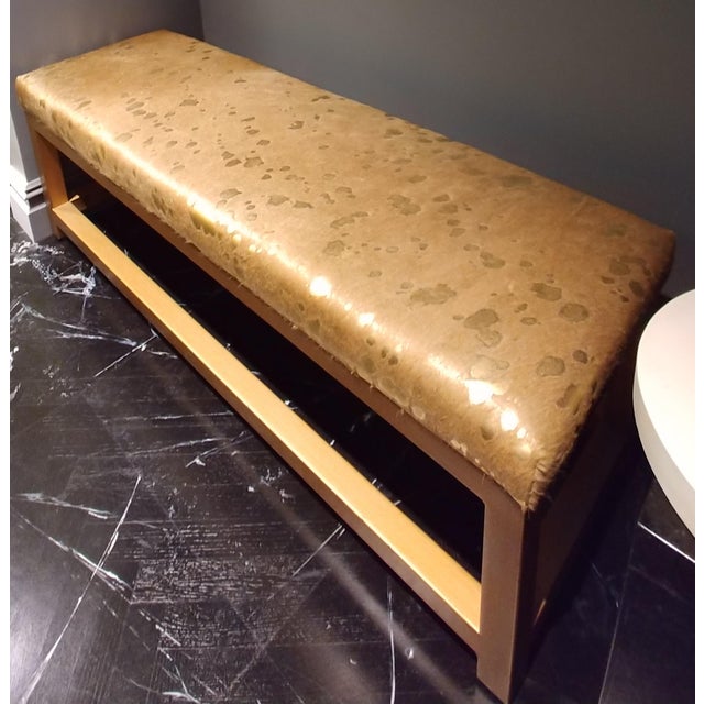 Modern Authentic Cowhide Bench Chairish