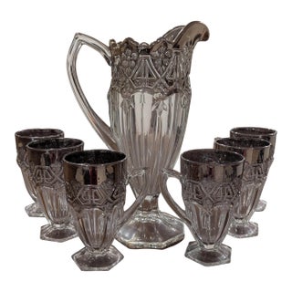 Early 1900s Tiffin Glass Ware Set - Set of 7 For Sale