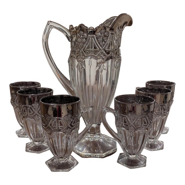 Early 1900s Tiffin Glass Ware Set - Set of 7 For Sale