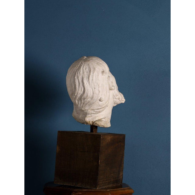 Girolamo Ticciati, Italian School Head of a Bearded Man with Long Hair, 1700s, Marble For Sale - Image 5 of 7