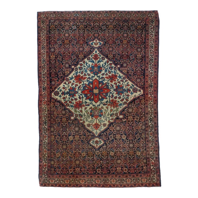 Antique Farahan Sarouk Rug 3'2'' x 4'9'' For Sale