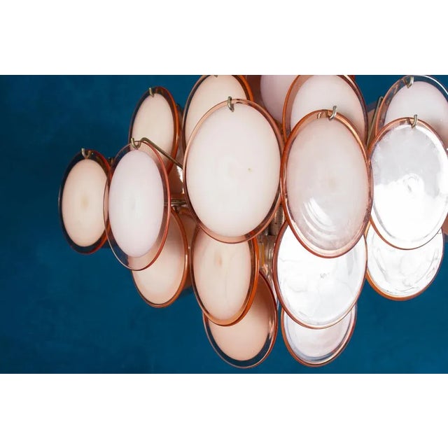 Glass Murano Disc Chandelier from Vistosi, 1970s For Sale - Image 7 of 12