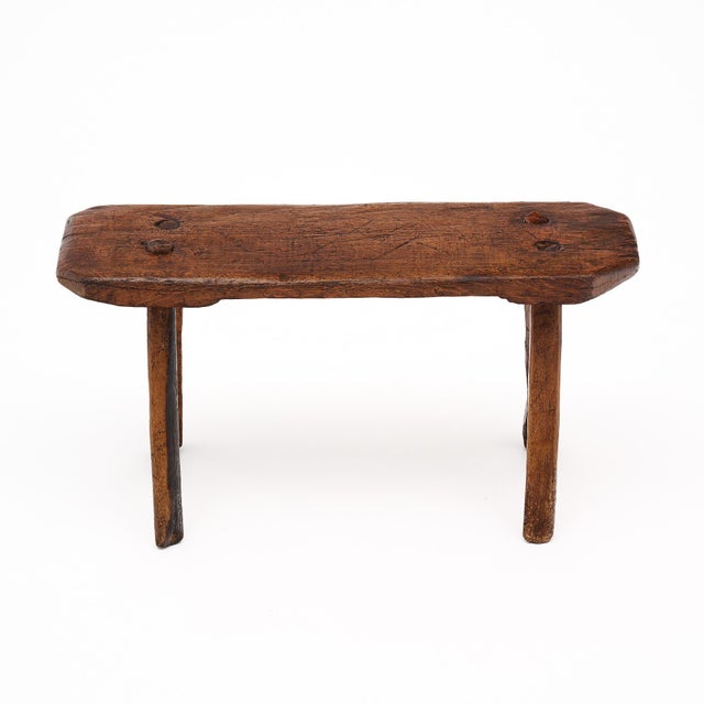 Italian Arte Povera Antique Stool For Sale - Image 4 of 10