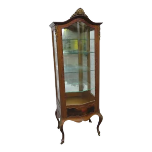 French Late 1800s Painted Vitrine Display Curio Cabinet Cupboard