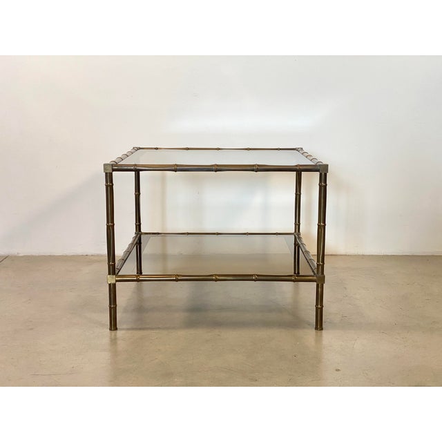 Mid-Century Modern Faux Bamboo Brass Coffee Table from Maison Bagues, 1970s For Sale - Image 3 of 14