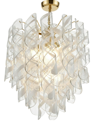 Murano Glass Spiral Cascade Torciglioni Chandelier, 1970s
