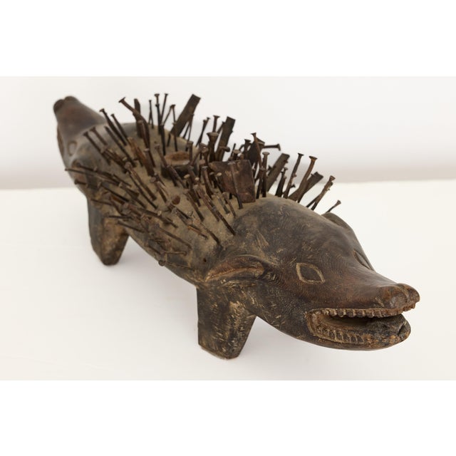 Bakongo Nkisi Kozo Nail-Studded Janus Dog Power Figure, Congo For Sale - Image 10 of 17