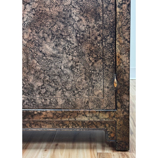 Vintage Henredon Faux Tortoise Shell Finish Server Cabinet For Sale - Image 13 of 16