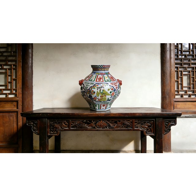 "W-31cm,H-38cm Experience the beauty and elegance of Chinese history with our Chinese Vintage Porcelain Handcrafted with...