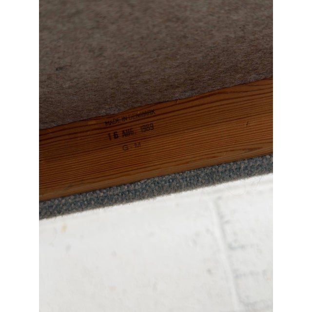 Teak Blue Sofa Mid-Century Modern 3 Seater Couch Broad Living Room Seating 1970s For Sale - Image 10 of 10
