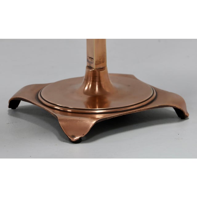 Amazing 1940's art-deco style large copper double sided beveled vanity mirror by JR Palmenberg's & Sons, lightly hand-...