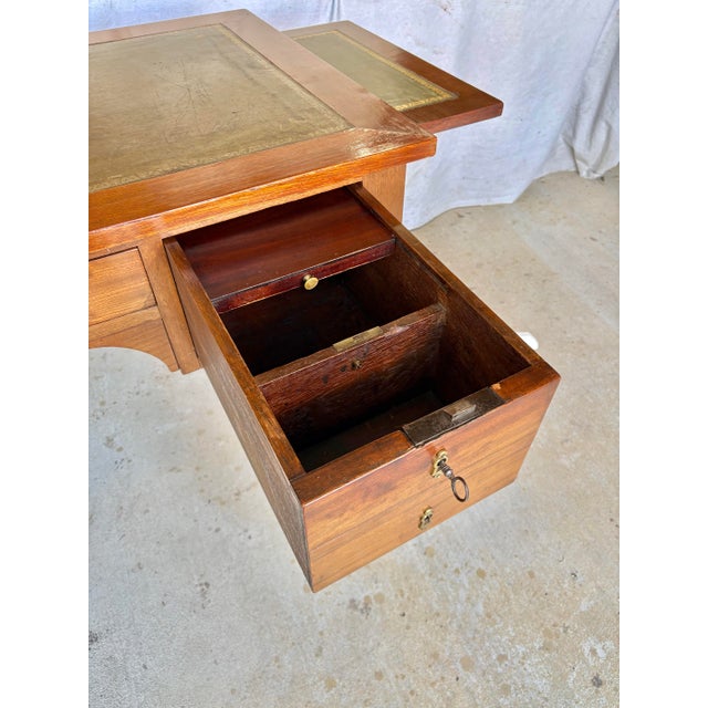 Early 20th Century French Louis XVI Walnut Leather Top Desk For Sale - Image 11 of 12