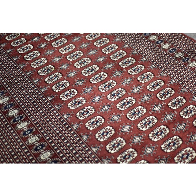 Vintage Red Hand-Woven Oriental Bokhara Rug, 1960s For Sale - Image 13 of 18
