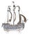 English Silvered Metal Ship, 1880s For Sale