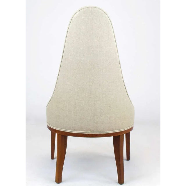 Wood 1960s Set Four Rosewood & Linen Spoon-Back Dining Chairs For Sale - Image 7 of 11
