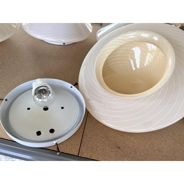 Mid-Century Italian Murano Glass Flush Mount with Swirl Glass, 1970s For Sale - Image 13 of 17