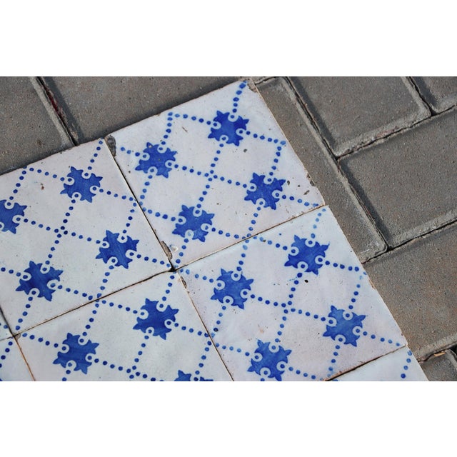 Antique 19th Century Portuguese Blue Cross Lattice Tiles, Set of 19 For Sale - Image 9 of 12